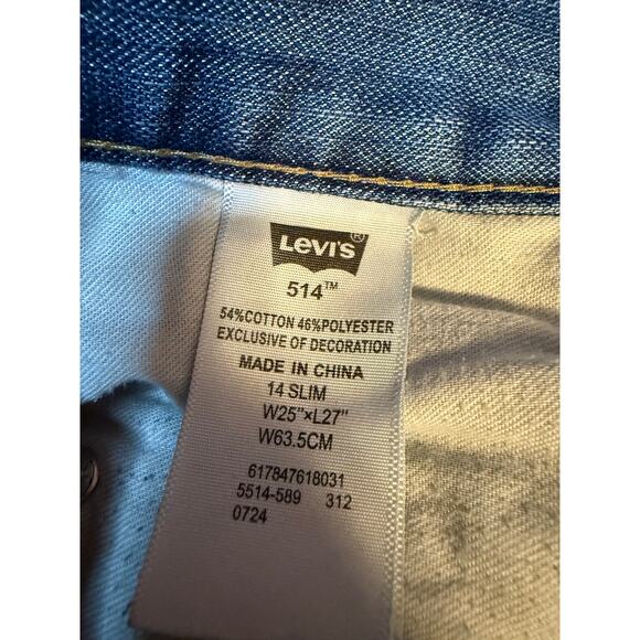 Levi’s 514 Boys Slim Straight Jeans 14 Slim 25x27 Classic Fit Denim - Picture 6 of 6